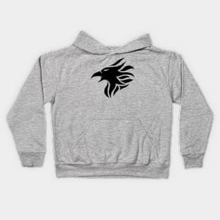 Hawk Icon in Black Kids Hoodie